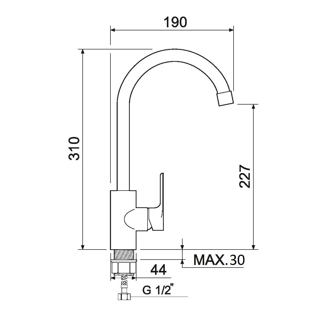 SL133-017F Смеситель для кухни, ø35