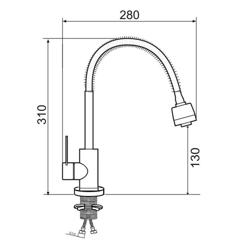 SUS124-016F Смеситель для кухни, ø35