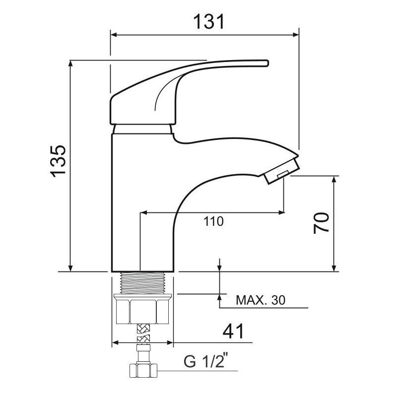 SL85-001F Смеситель для умывальника, ø35