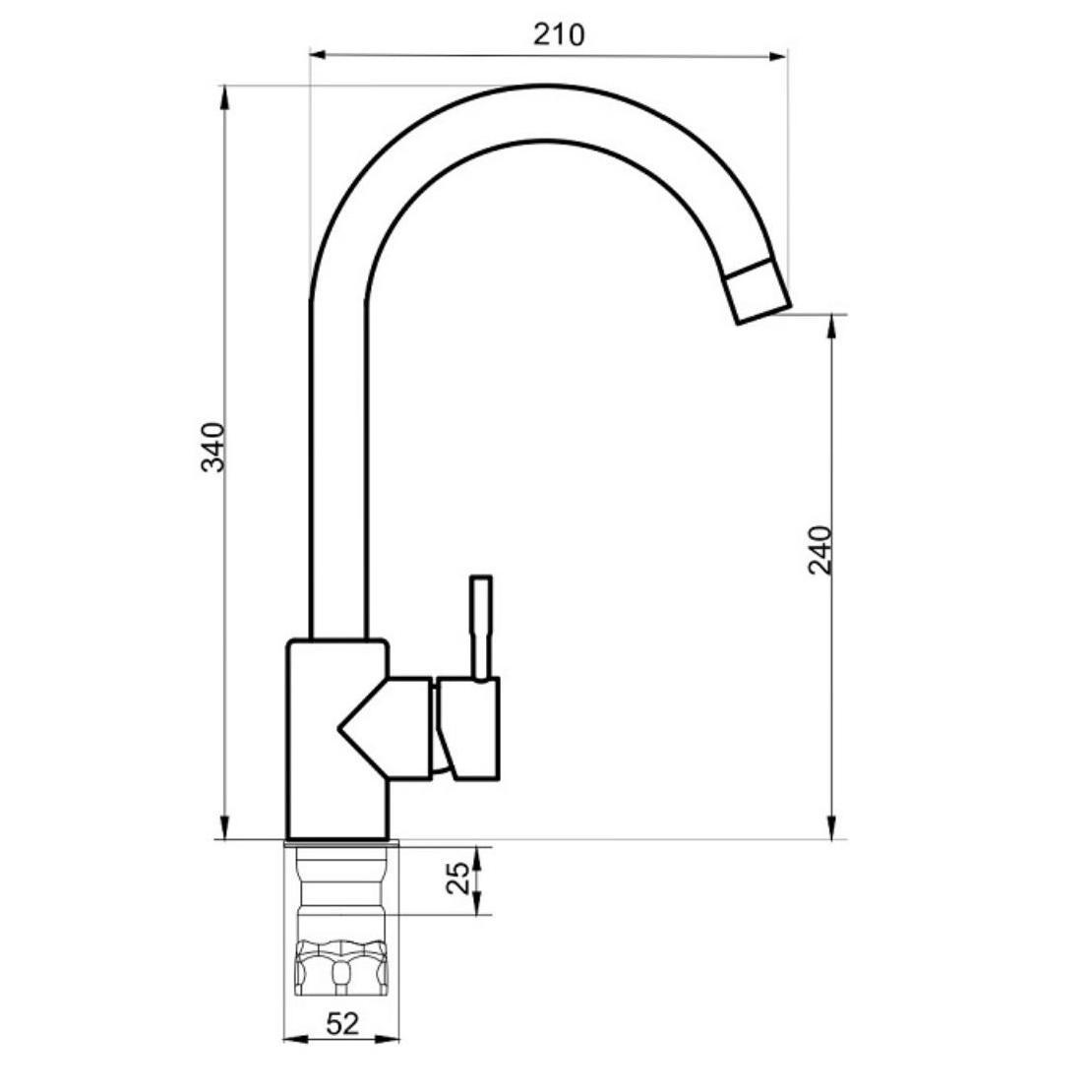SUS124BLK-017F Смеситель для кухни, ø35