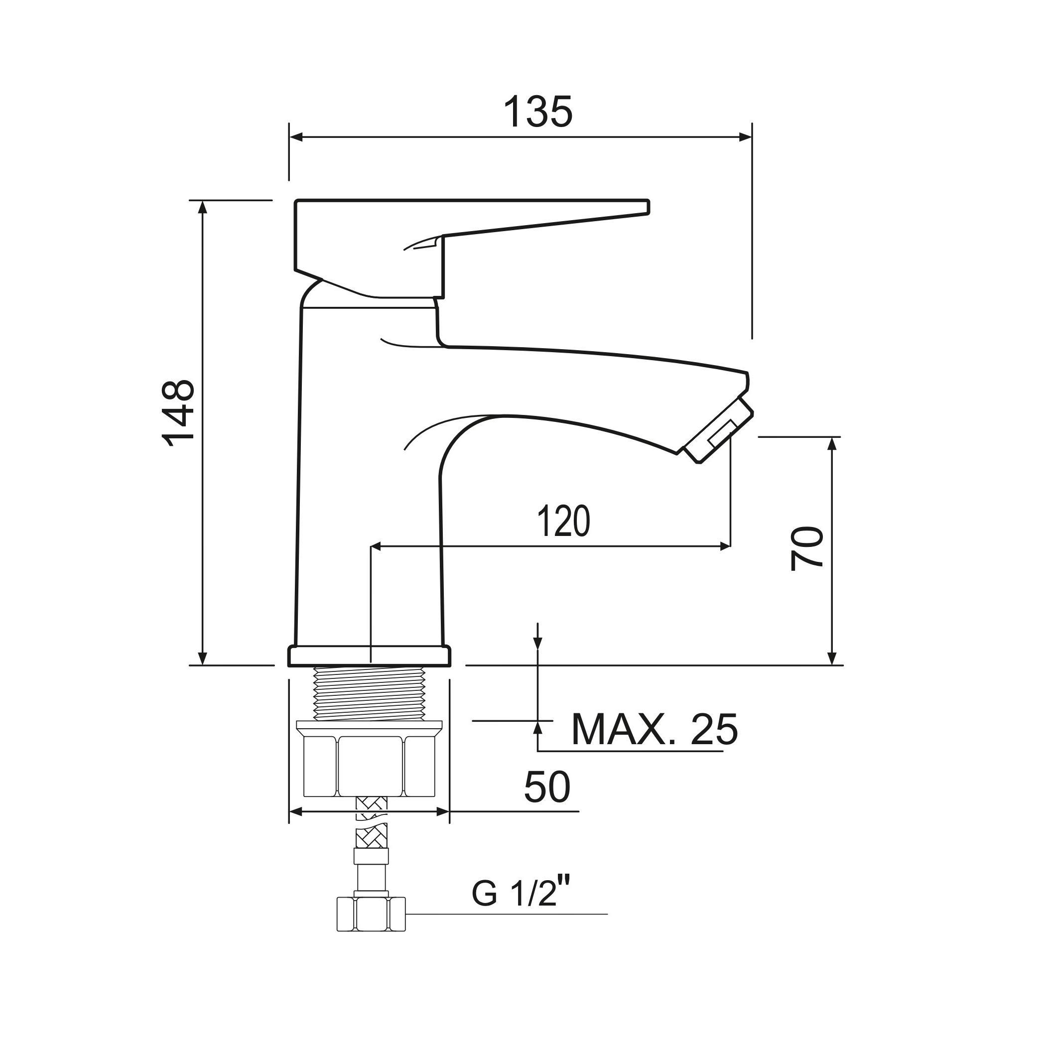 SL141-001F Смеситель для умывальника, ø35