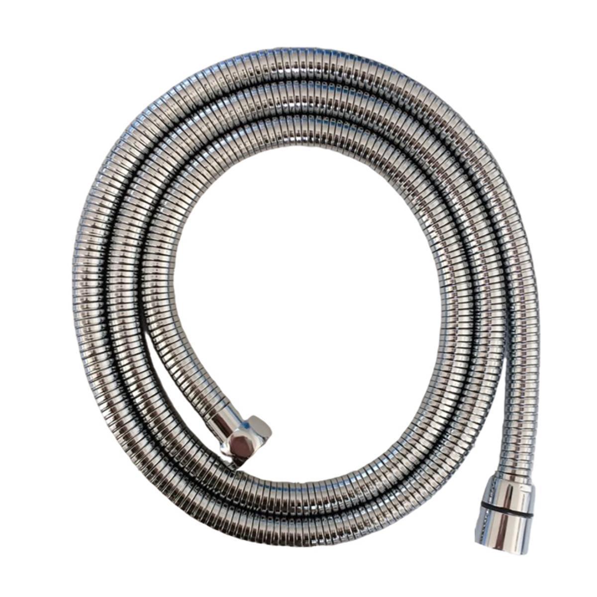 SH 08 Шланг для душа с двойным замком и с мелким шагом плетения, растяжной (150см-190 см), хром