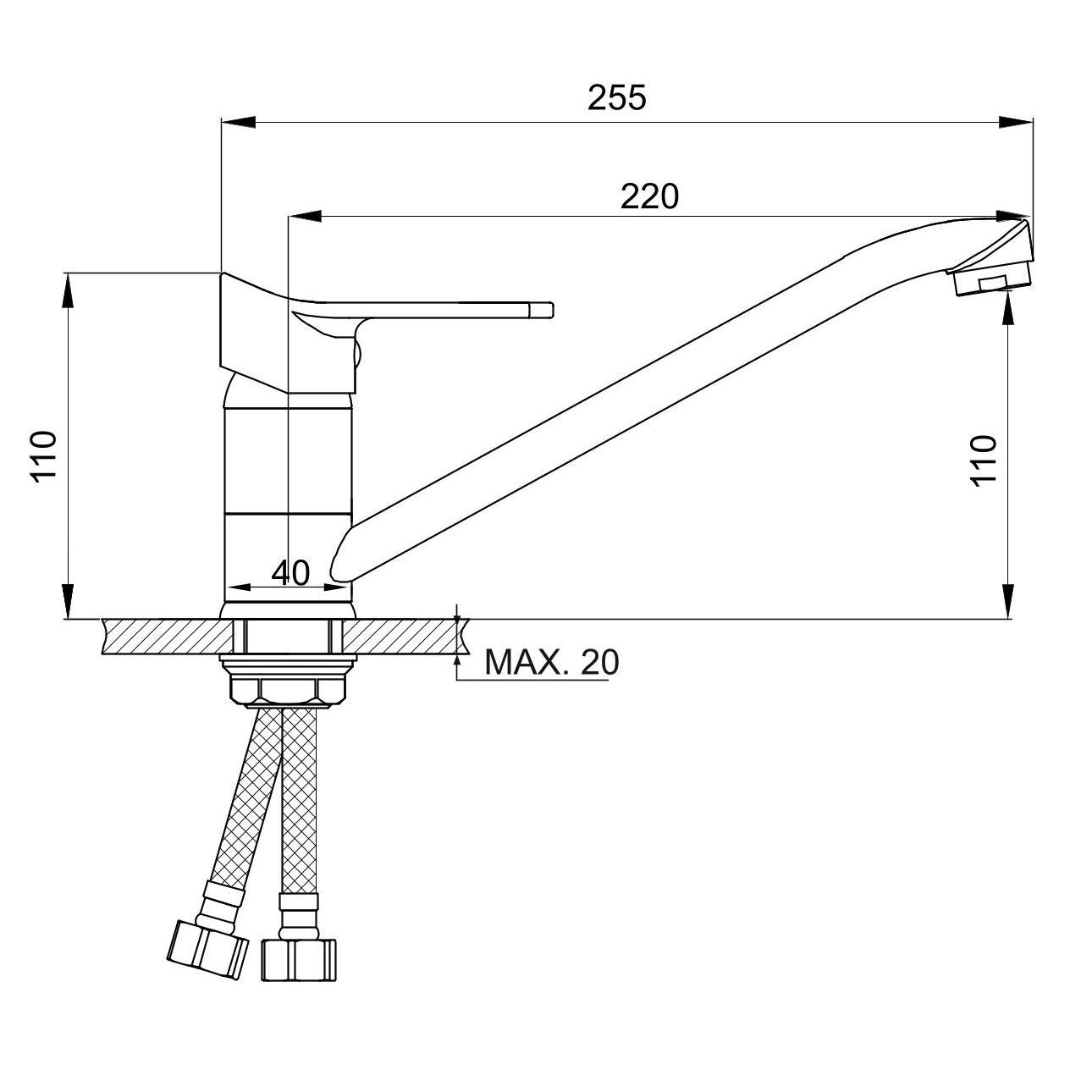 SL137-004F-25 Смеситель для кухни, ø35