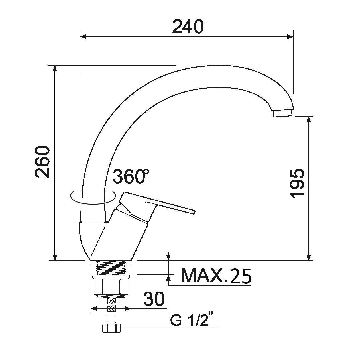 SL132-011F Смеситель для кухни, ø35