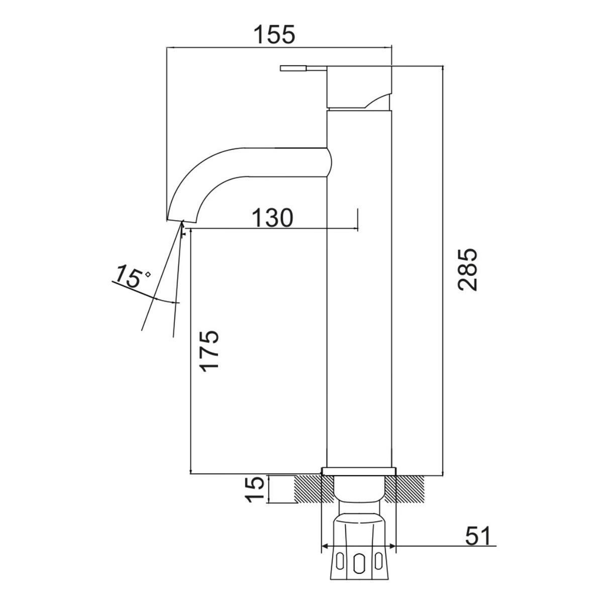 SUS128BL-001F-1 Смеситель для умывальника, ø35