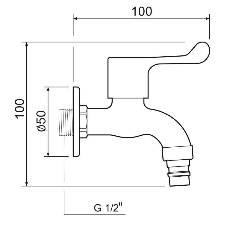 SUS124KR-1/2 Кран водоразборный