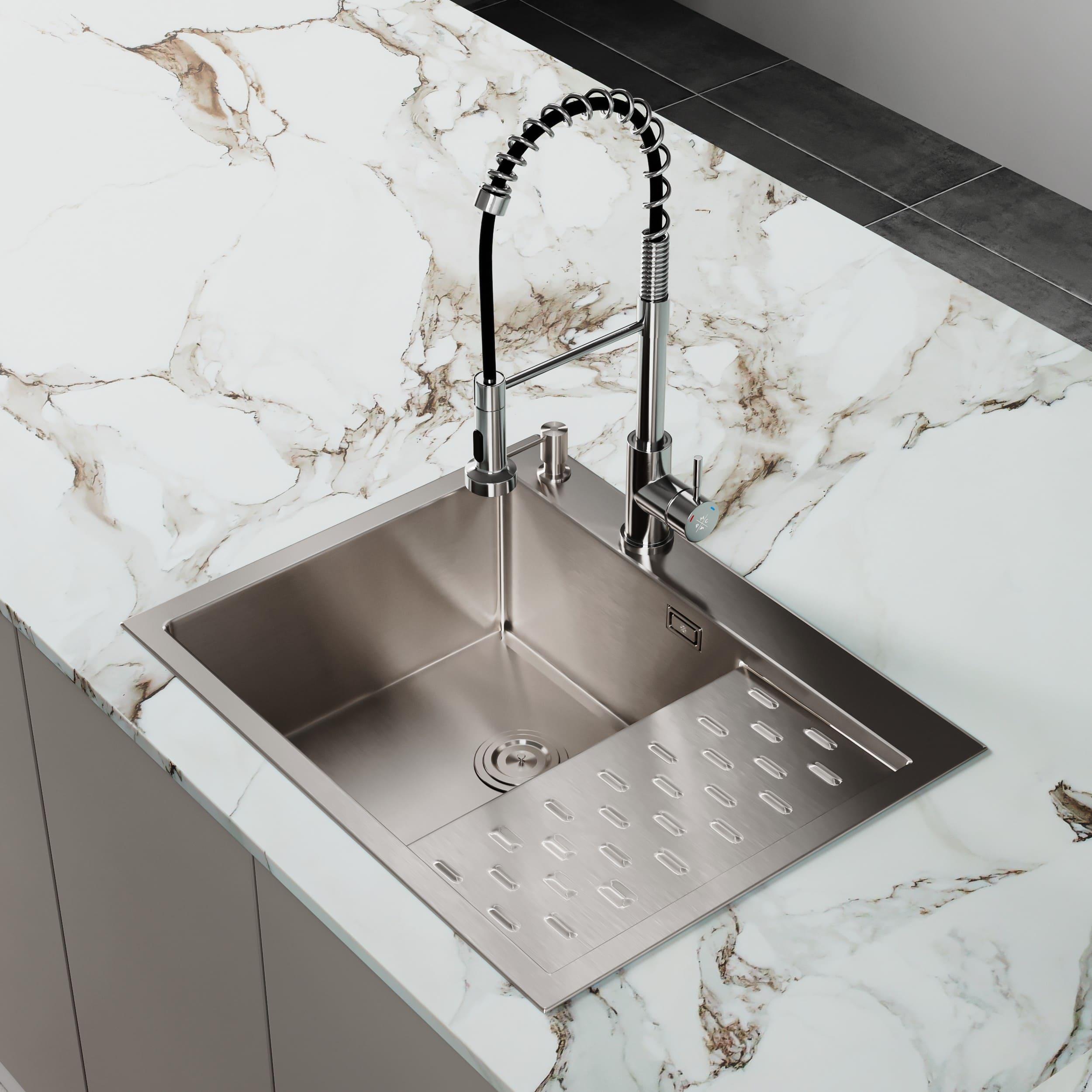 MRK-6350L Набор 2  в 1 РМС/ кухонная мойка с правым крылом + дозатор