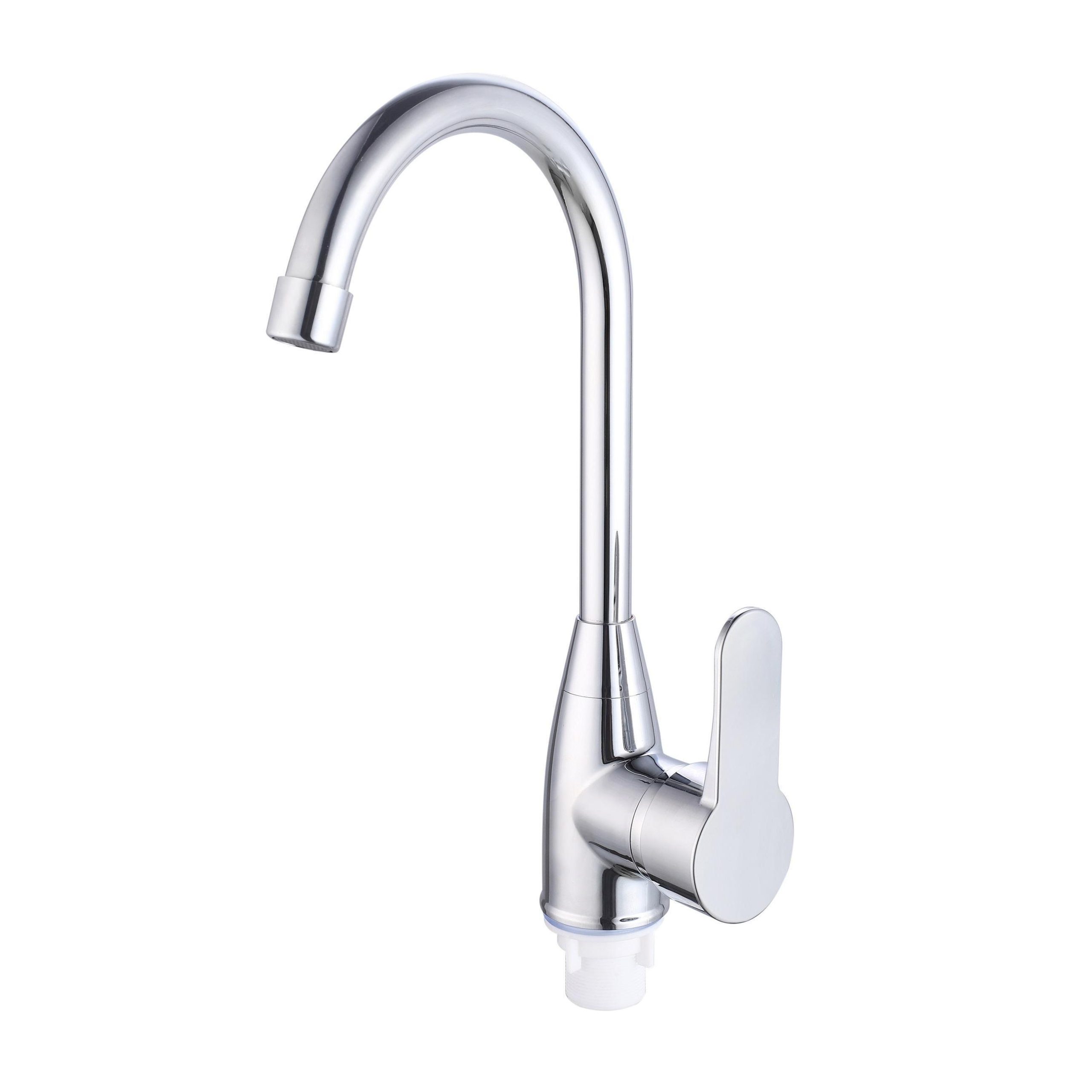 PL5CH-017F Смеситель для кухни с высоким изливом из высокопрочного пластика- ХРОМ