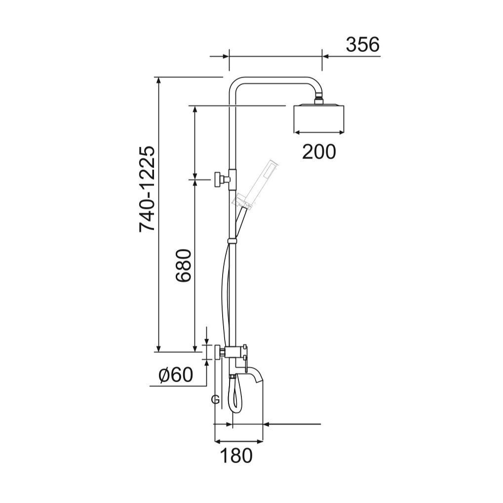 SUS124-009DK Душевая система, ø40