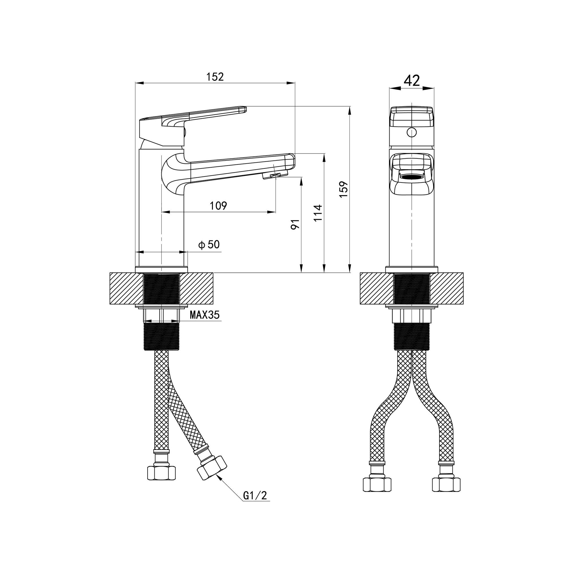 03-У1001-21 Смеситель для умывальника, ø35