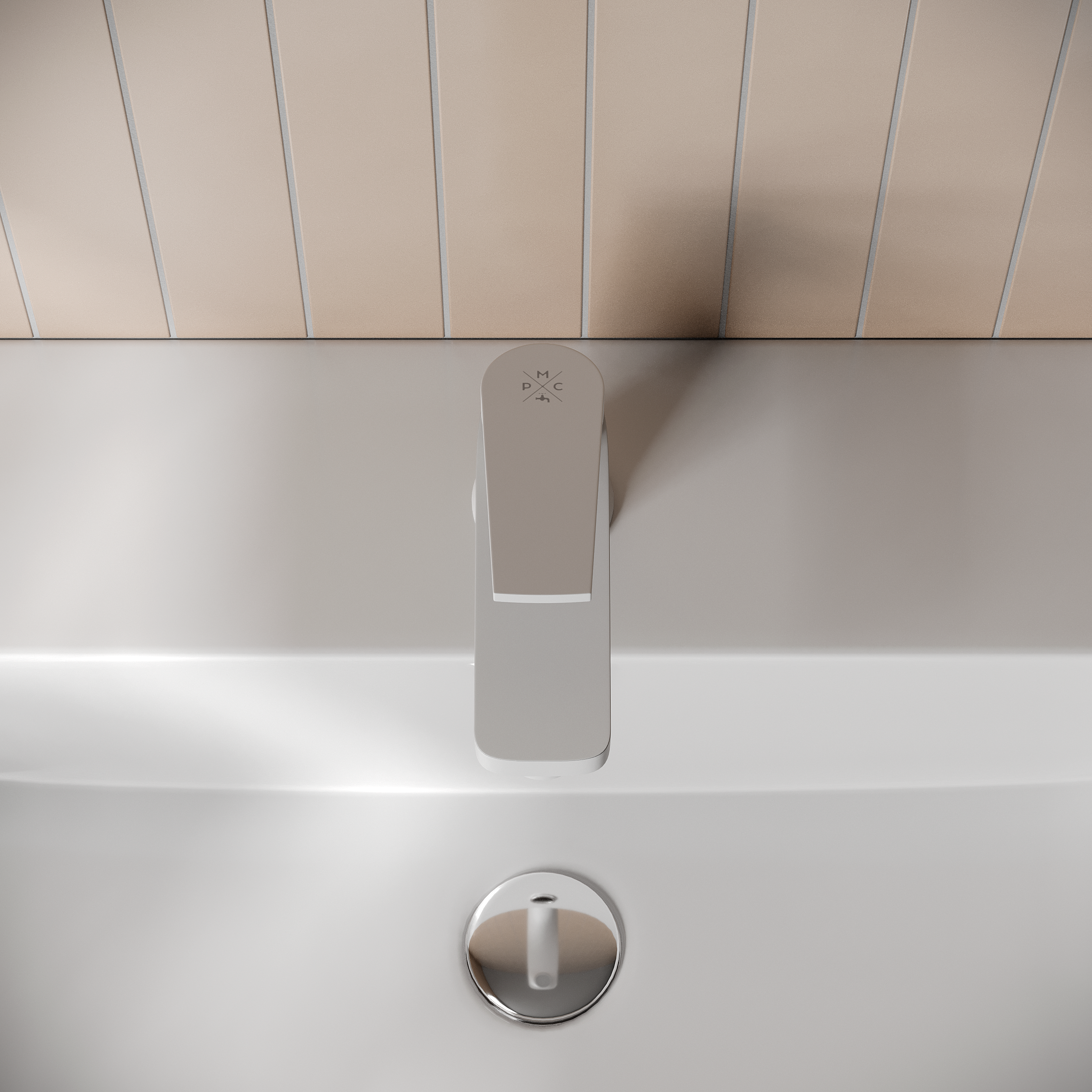 PL7-001F Смеситель для умывальника из высокопрочного пластика-Белый