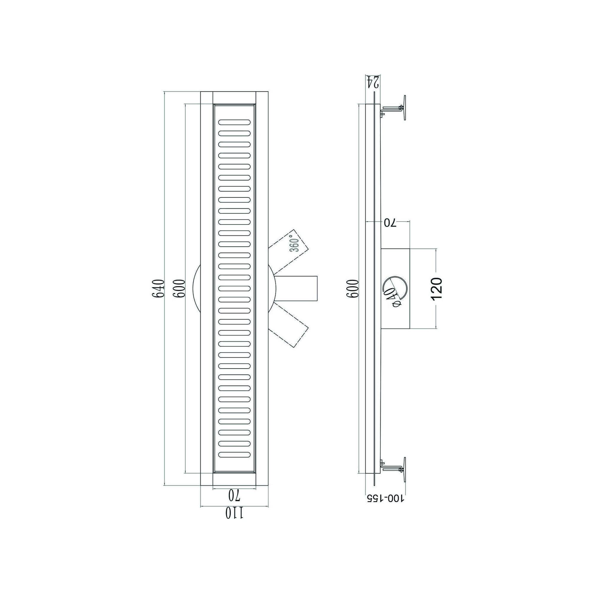 Трап линейный РМС ТЛ-03-Ч-60х7