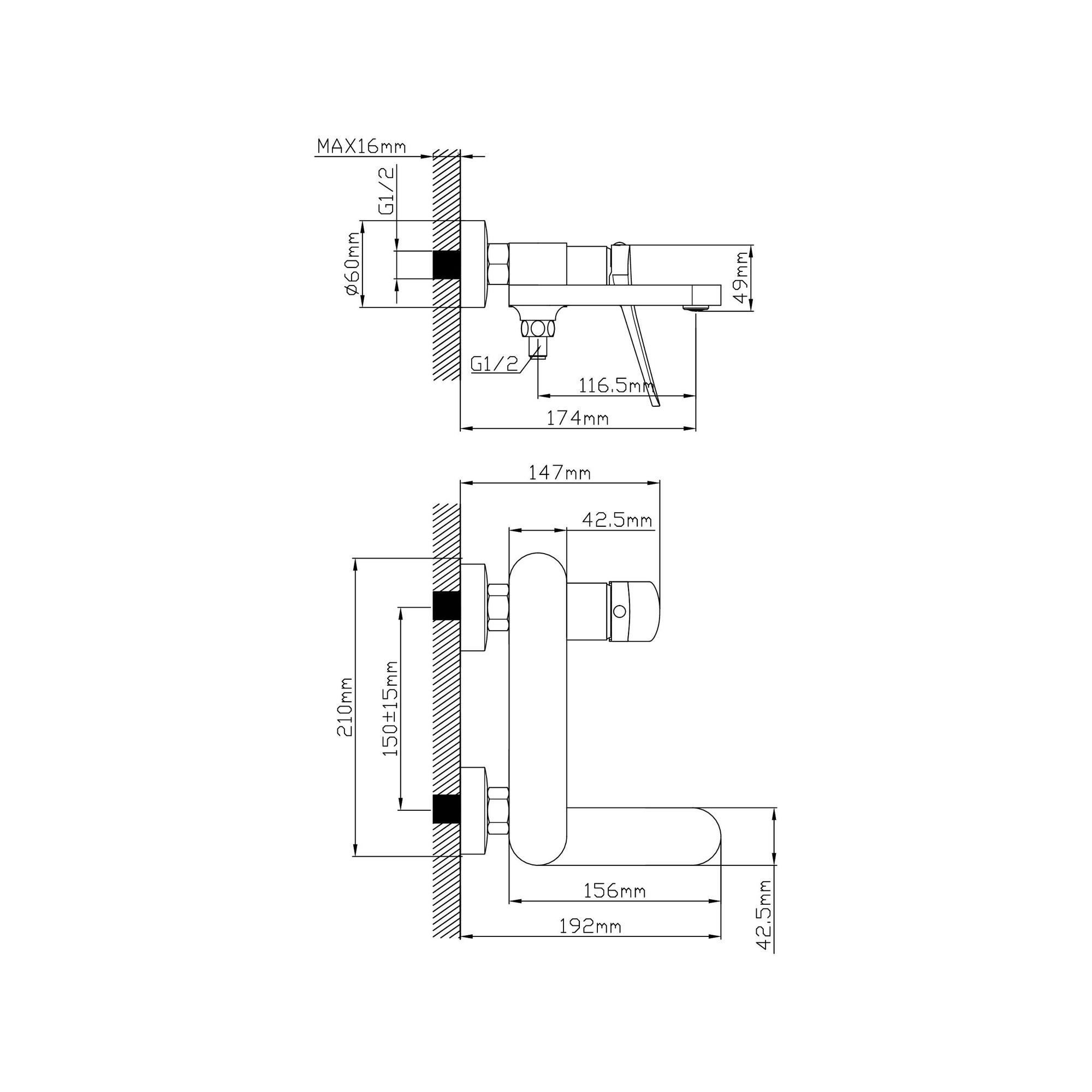 МС-В1101-11 Смеситель для ванны, ø35