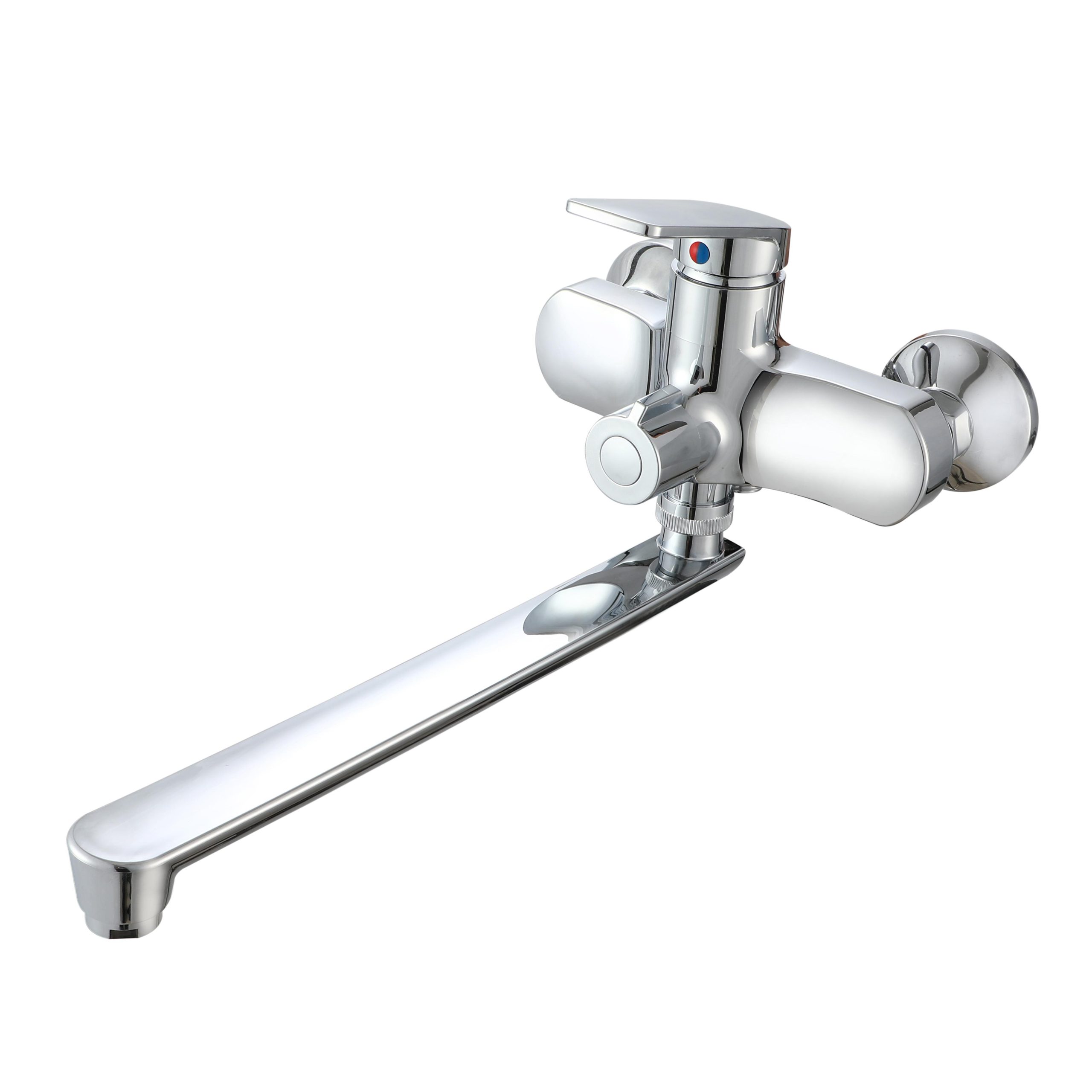 PL7CH-006E Смеситель для ванны с длинным изливом из высокопрочного пластика-Хром