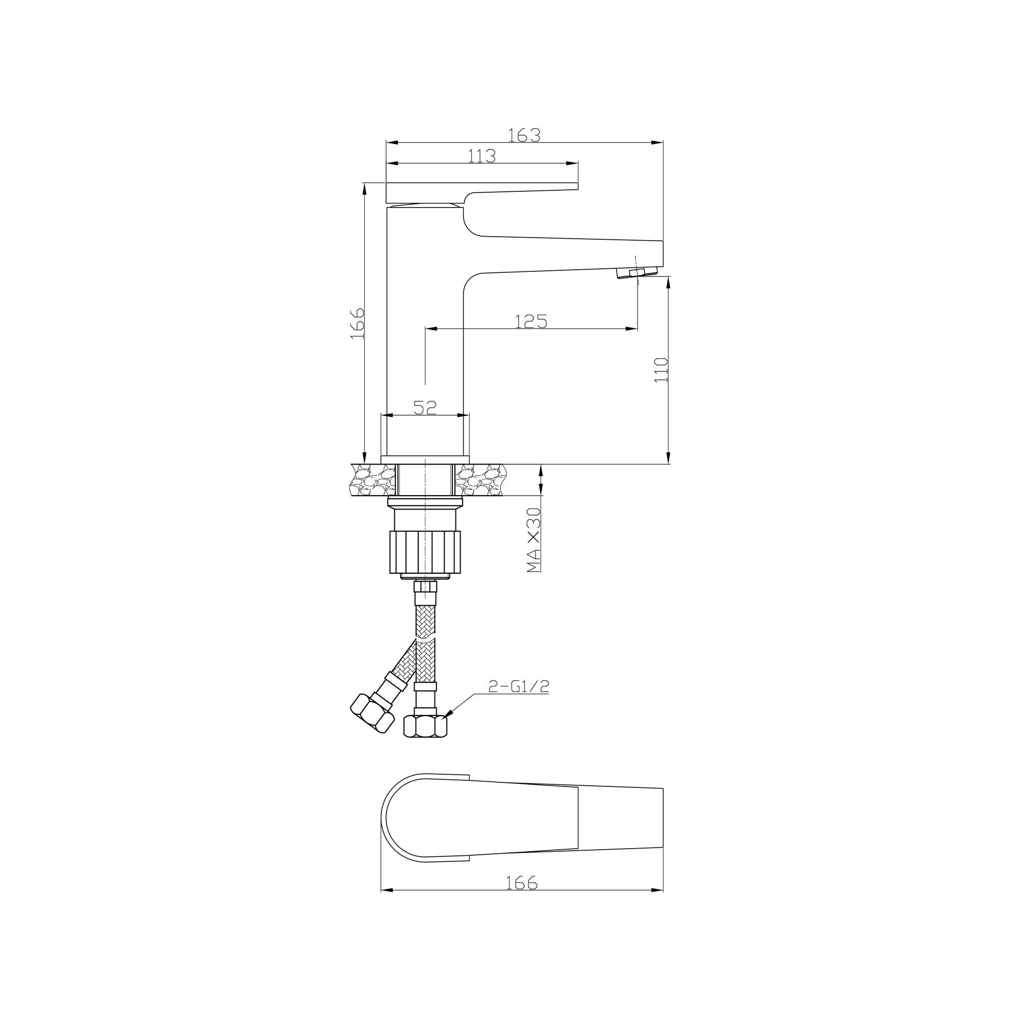 ВС-У1001-11 Смеситель для умывальника, ø35