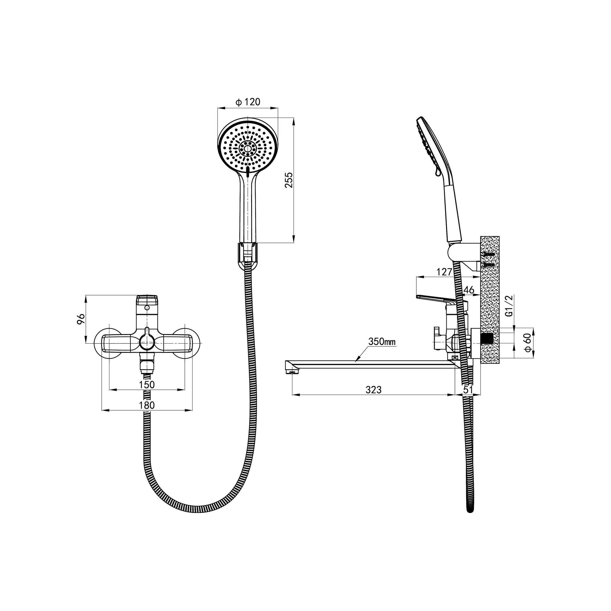 03-В1201-21 Смеситель для ванны, ø35