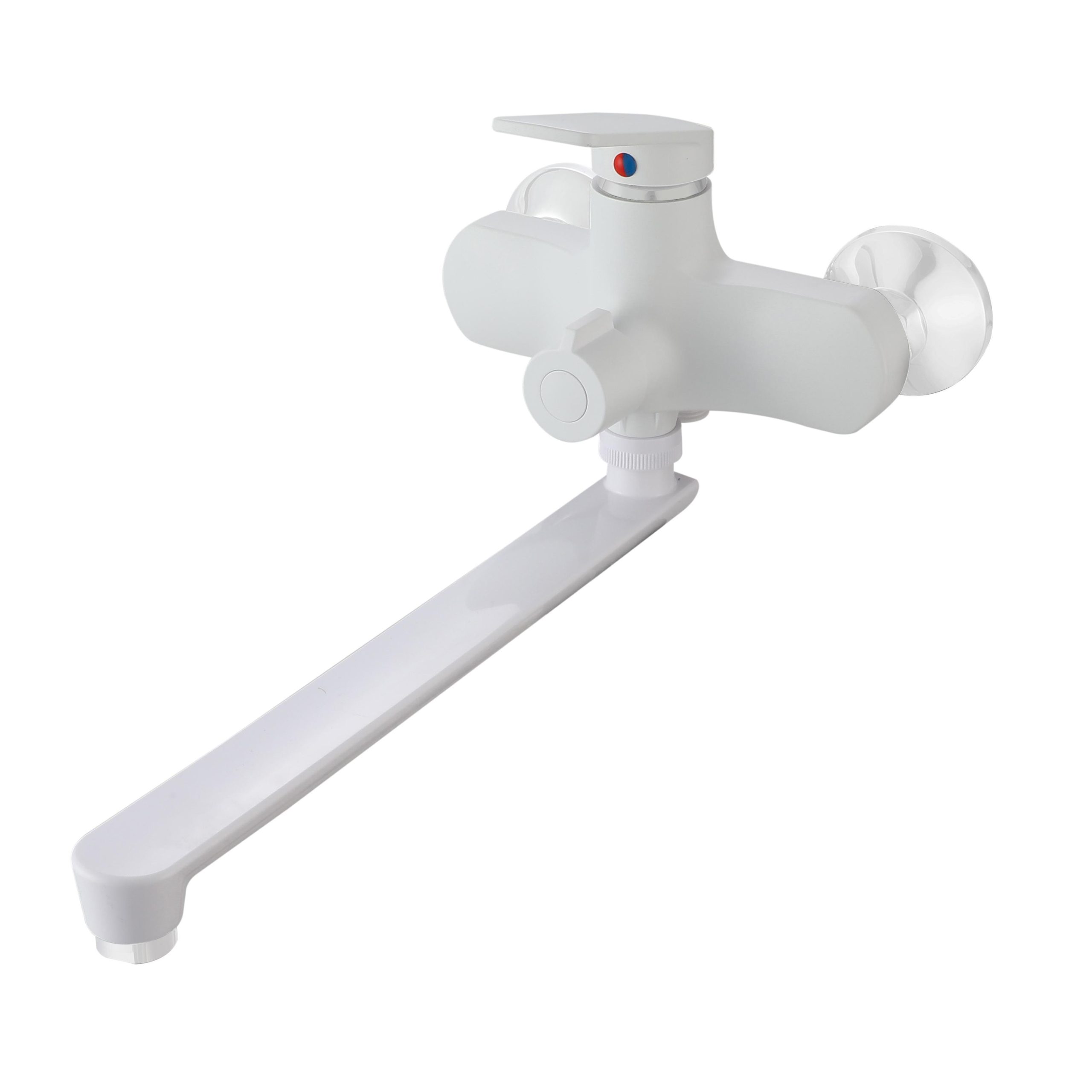 PL7-006E Смеситель для ванны с длинным изливом из высокопрочного пластика-Белый