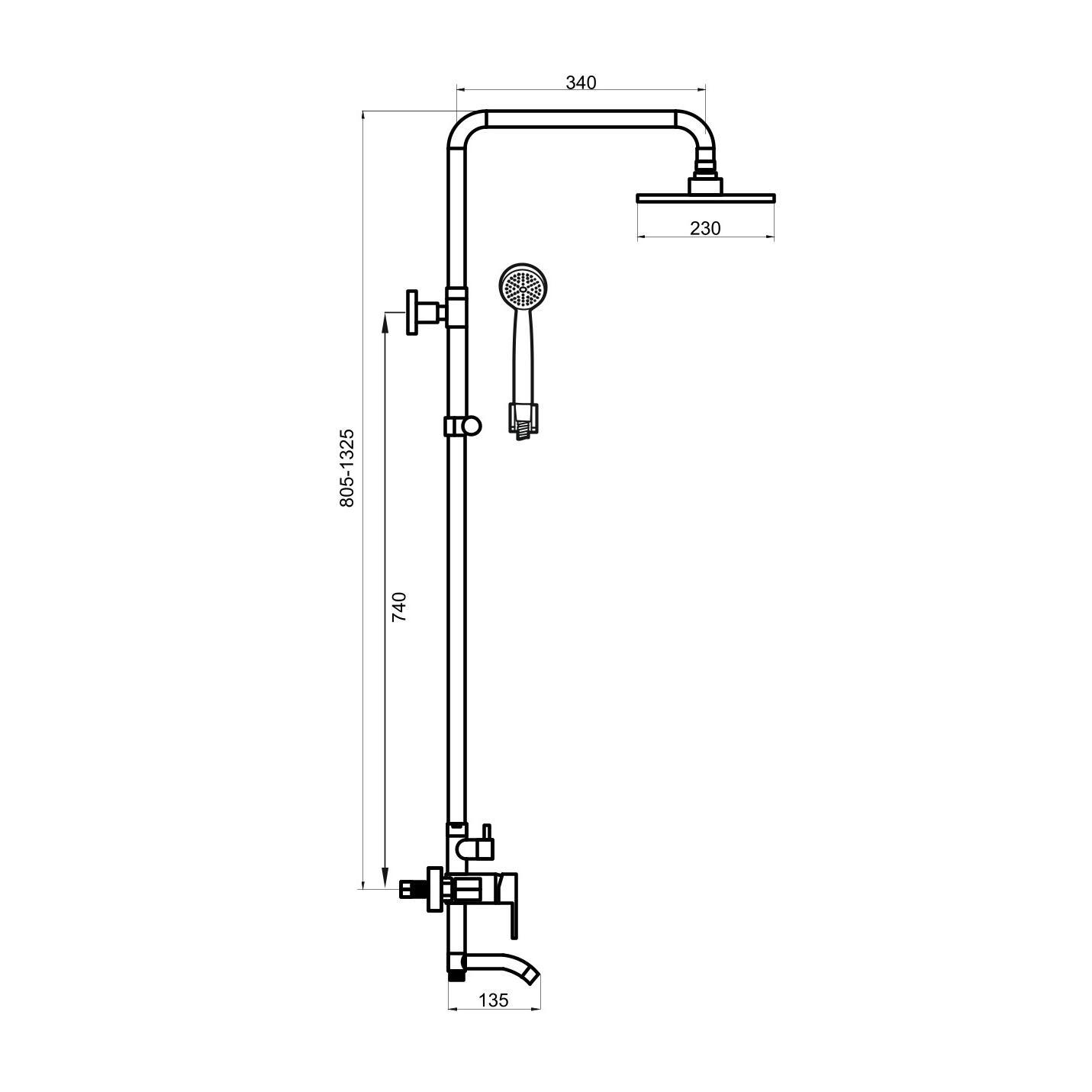 SUS124BL-009DK Душевая система, ø35