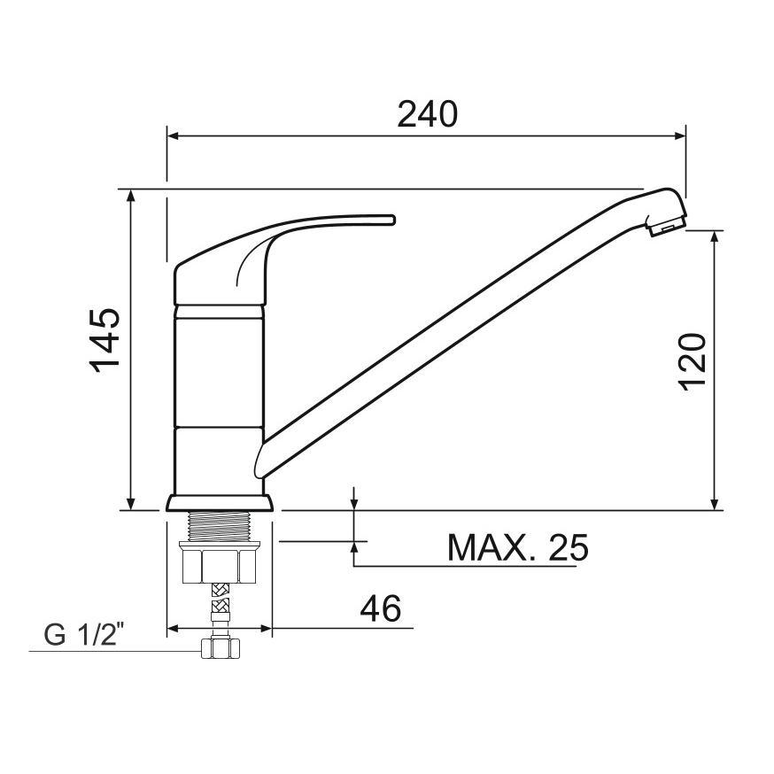 SL85-004FBS-25 Смеситель для кухни, ø35
