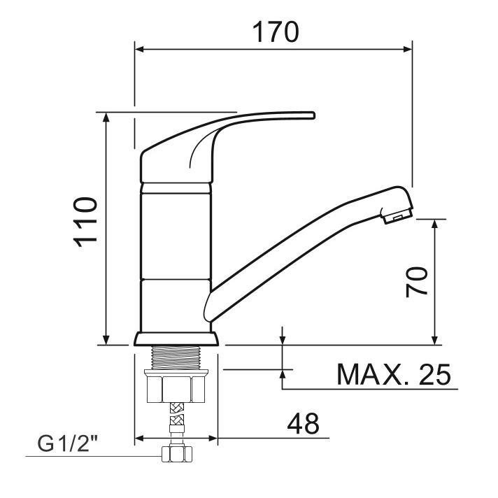 SL85-004FBS-15 Смеситель для кухни, ø35