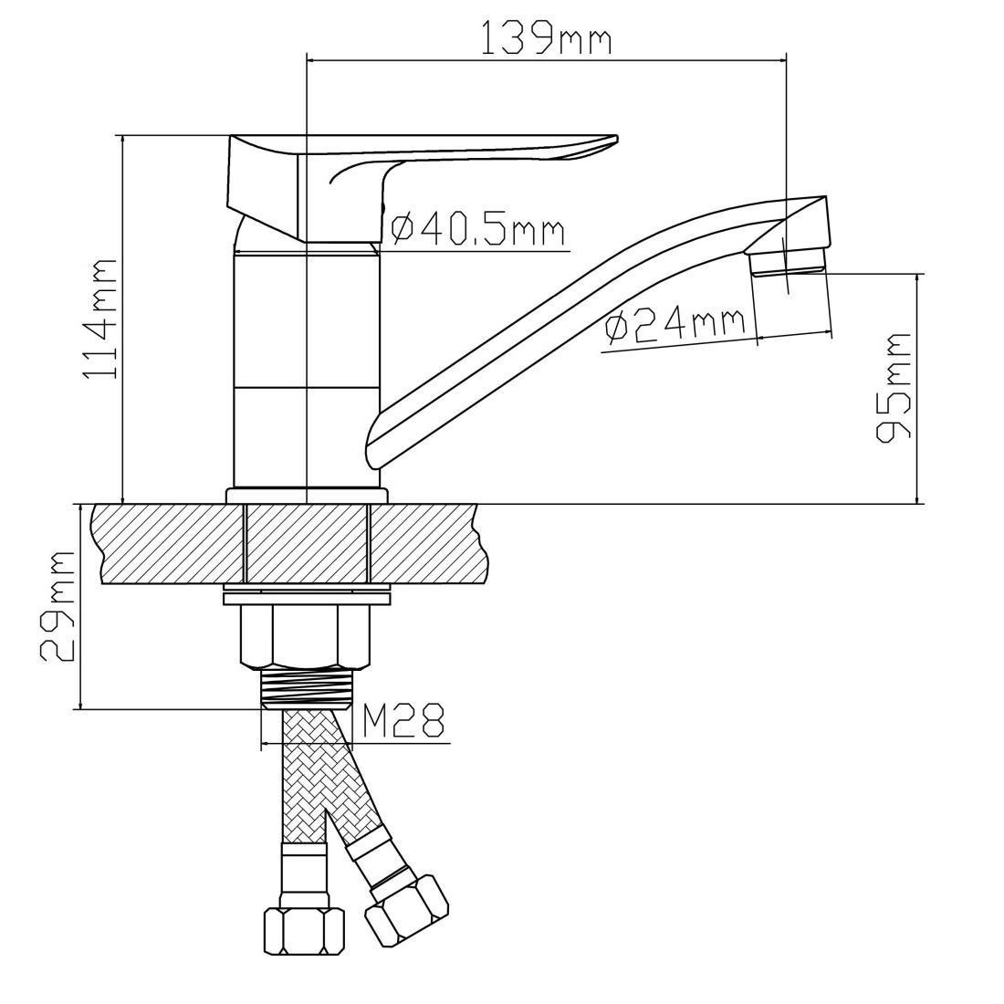 B8274-14A Смеситель для кухни из Латуни, ø35