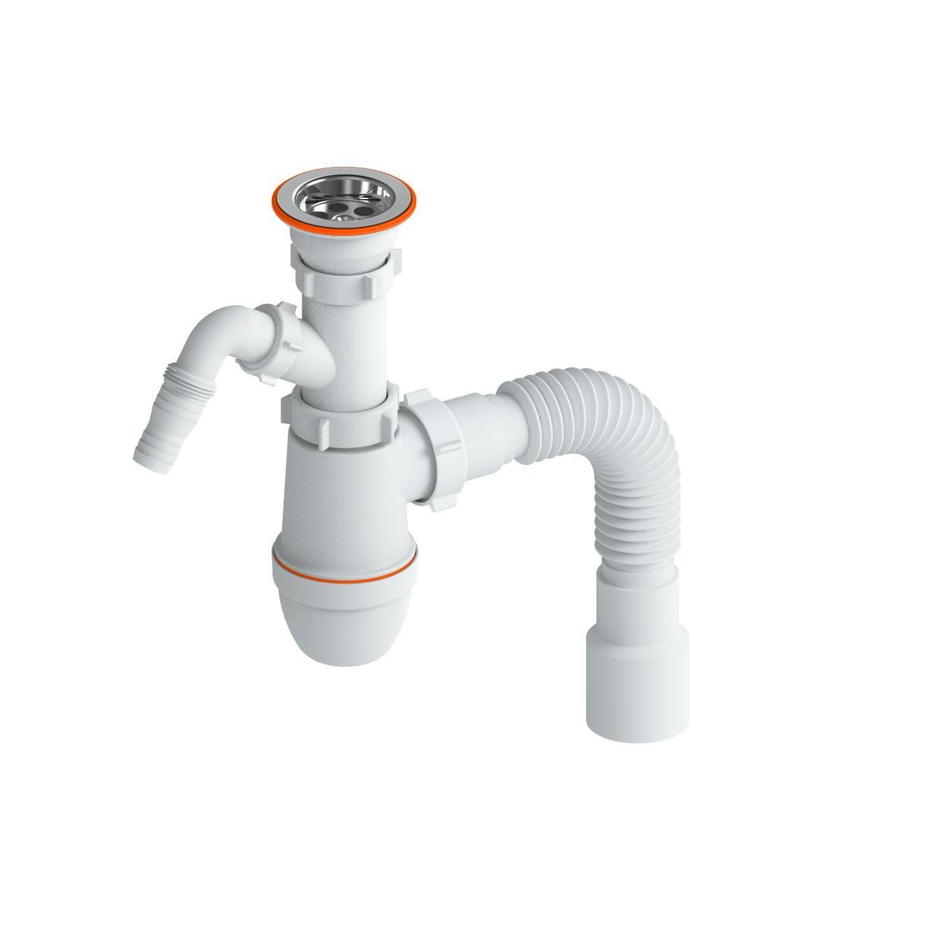 Сифон "РМС" СУ-03 для умывальника (с выходом под стир.машину)