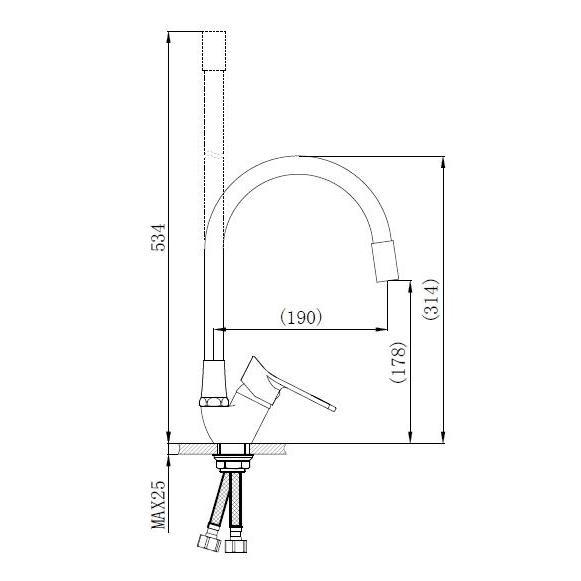 SL137W-016F Смеситель для кухни, ø35