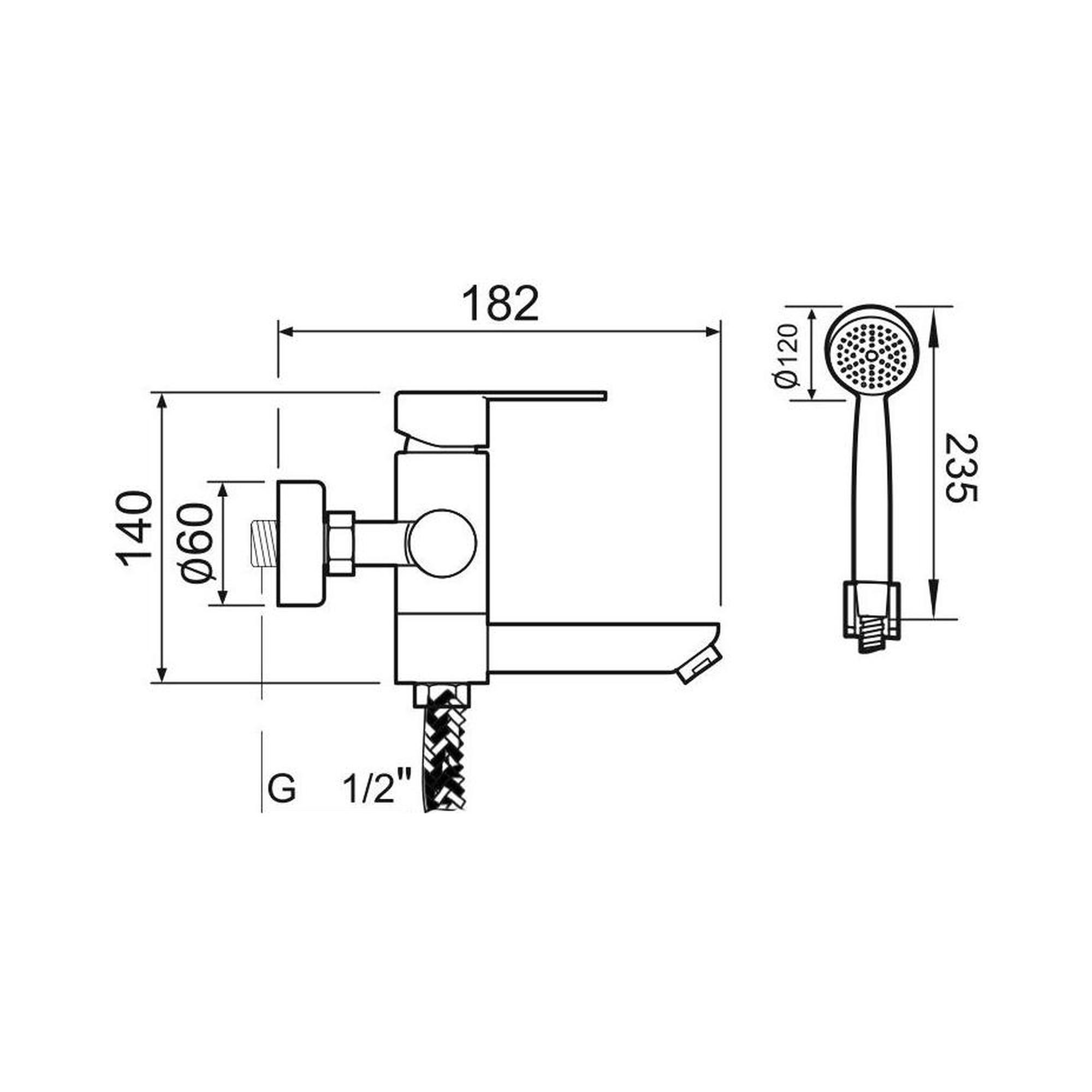 SUS124BL-009E Смеситель для ванны, ø35