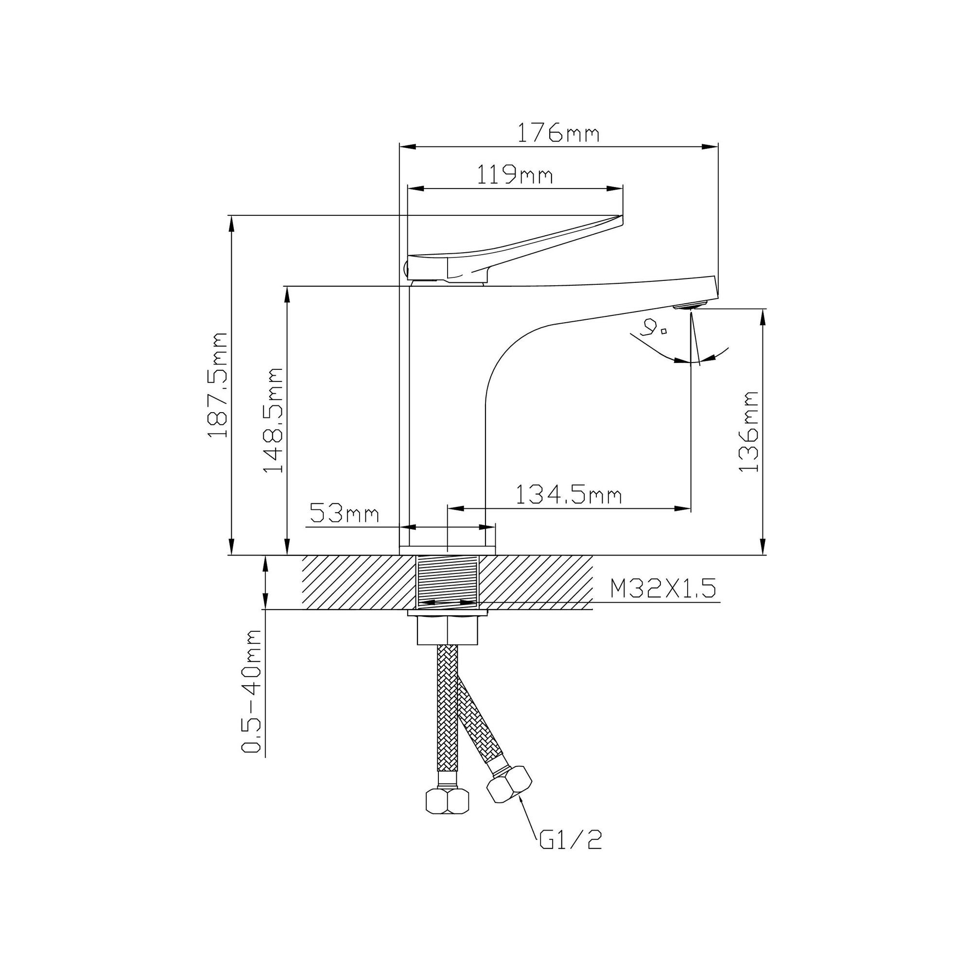 МС-У1001-11 Смеситель для умывальника, ø35