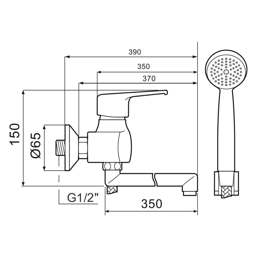 SL50-006E-1 Смеситель для ванны, ø40