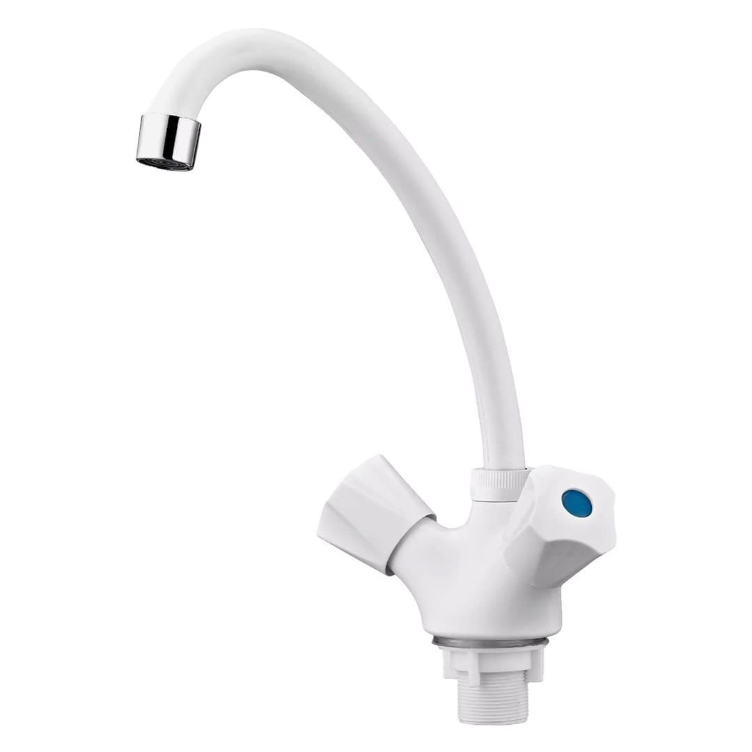 PL4-271F Смеситель для кухни с высоким изливом из высокопрочного пластика- БЕЛЫЙ