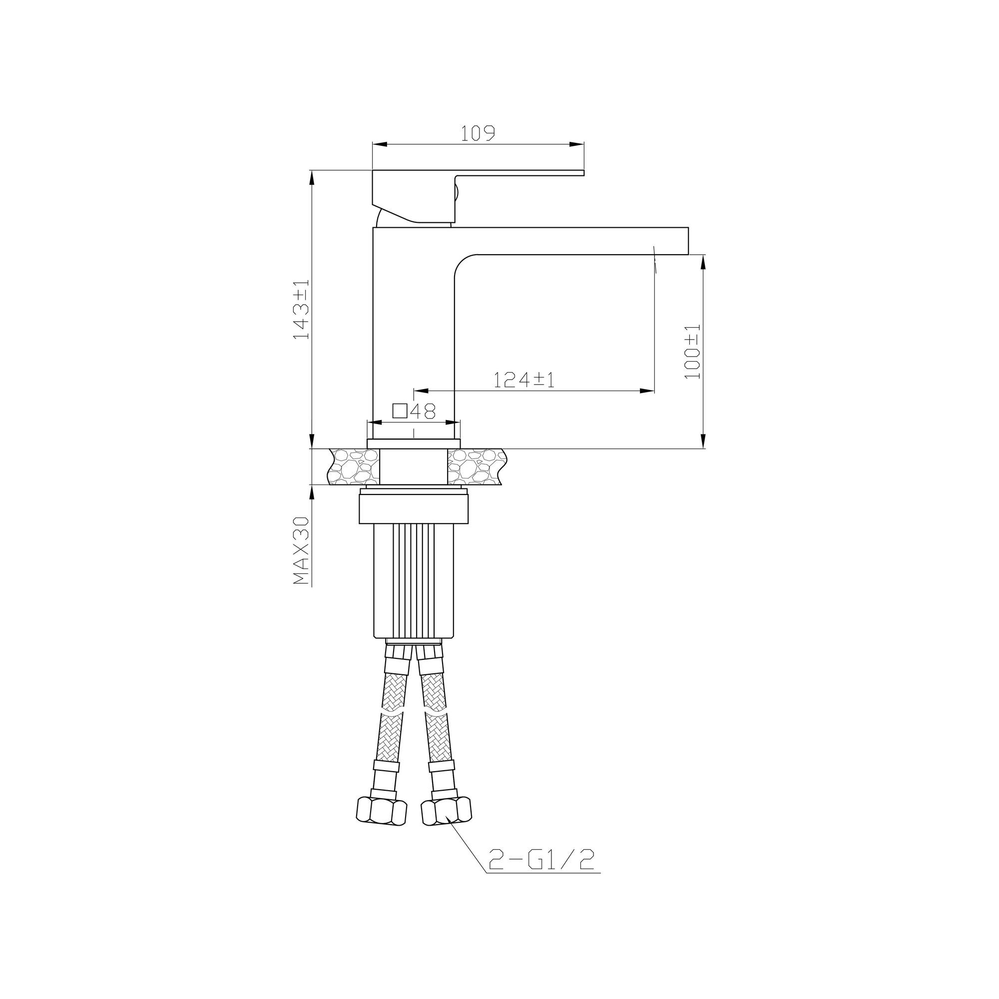 ПР-У1002-11 Смеситель для умывальника, ø35