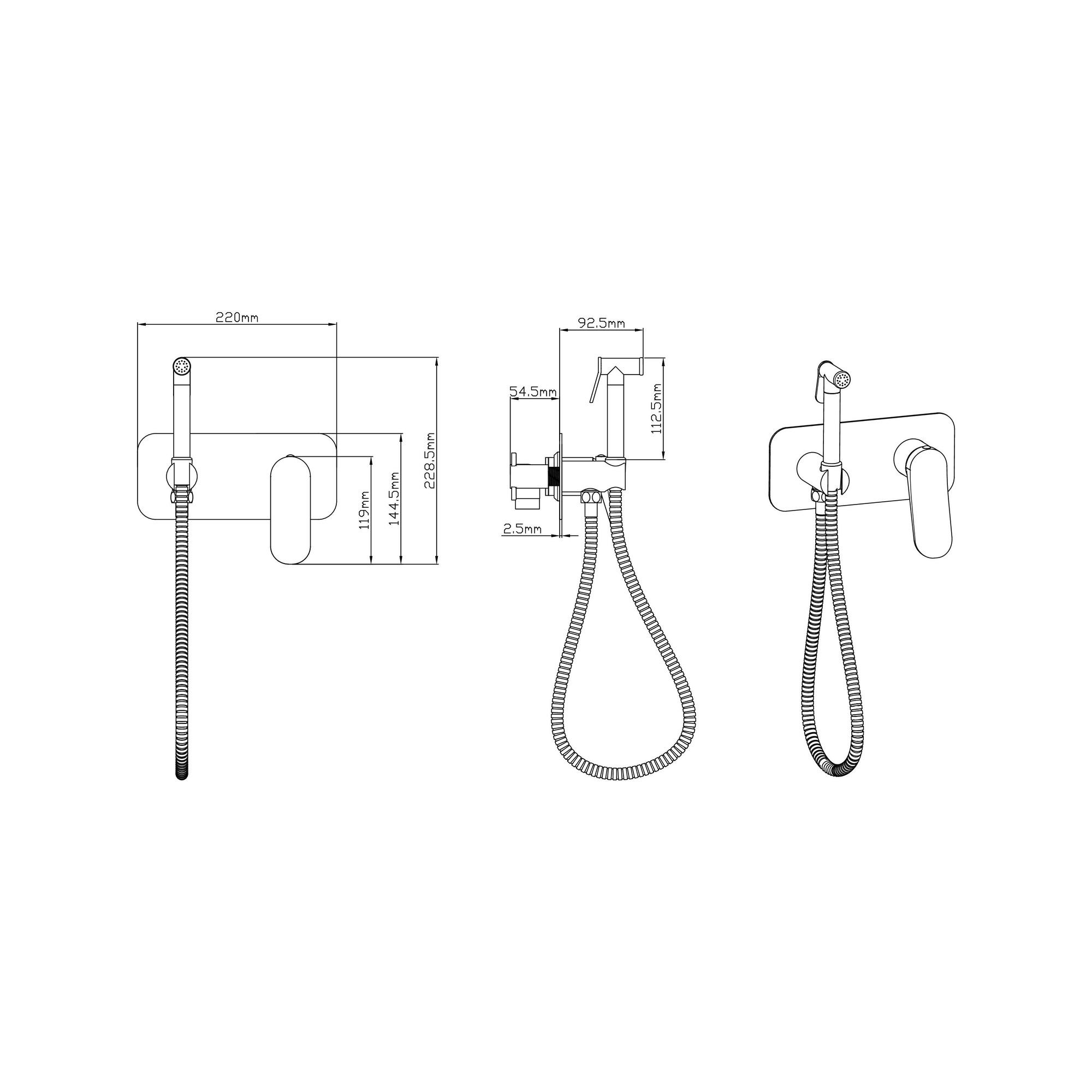 МС-Б1101-11 Смеситель с гигиеническим душем, ø35