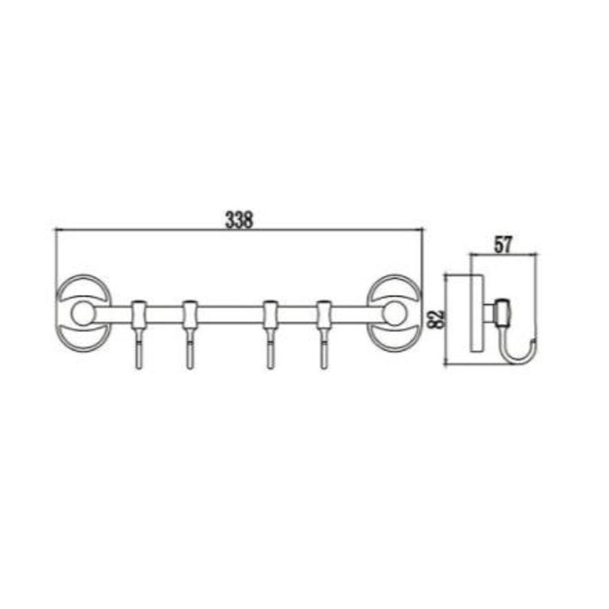 A5024 Держатель для полотенец на четыре крючка
