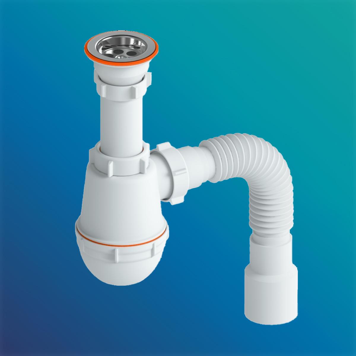 Сифон "РМС" СМ-02 для мойки (прикручивающийся)