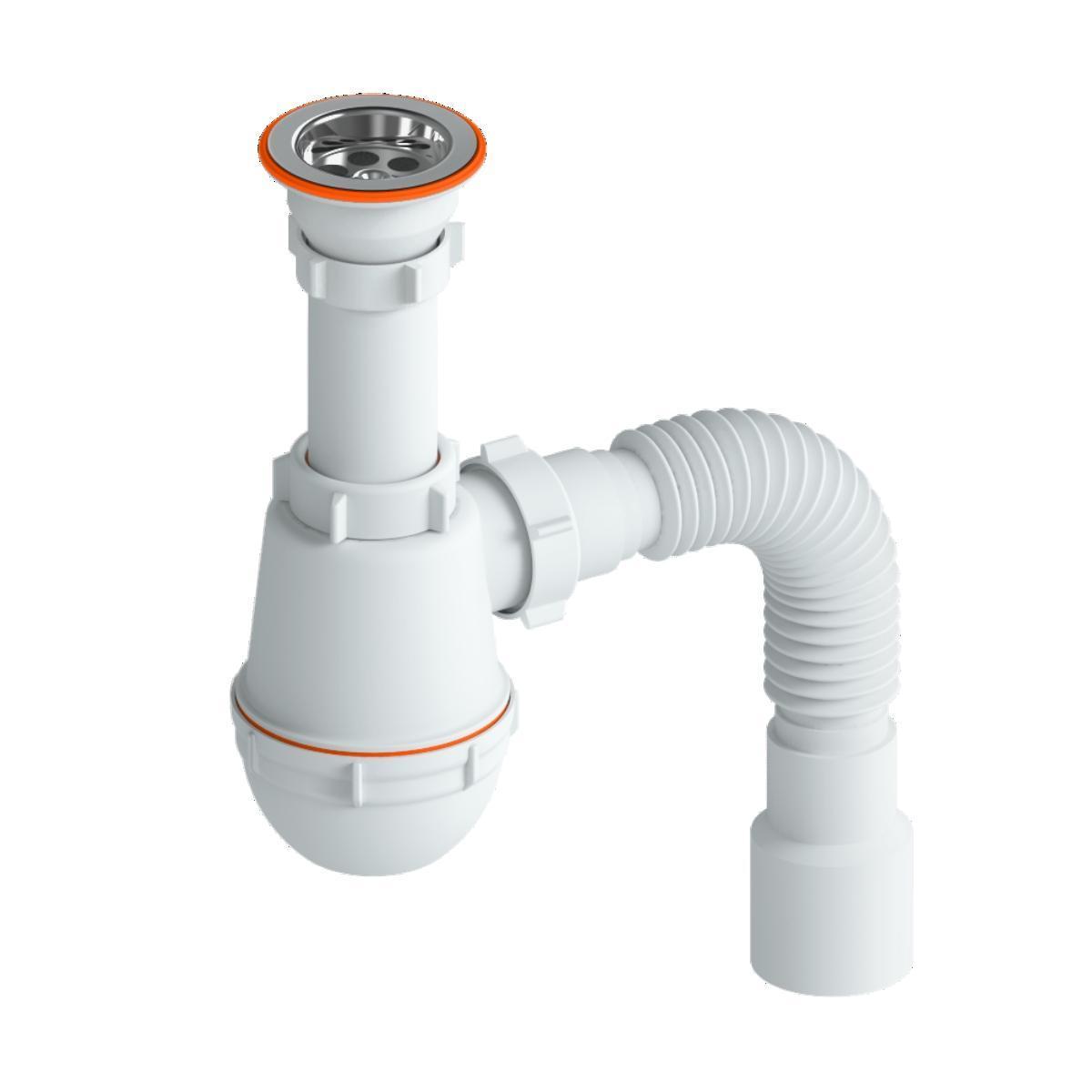 Сифон "РМС" СМ-02 для мойки (прикручивающийся)