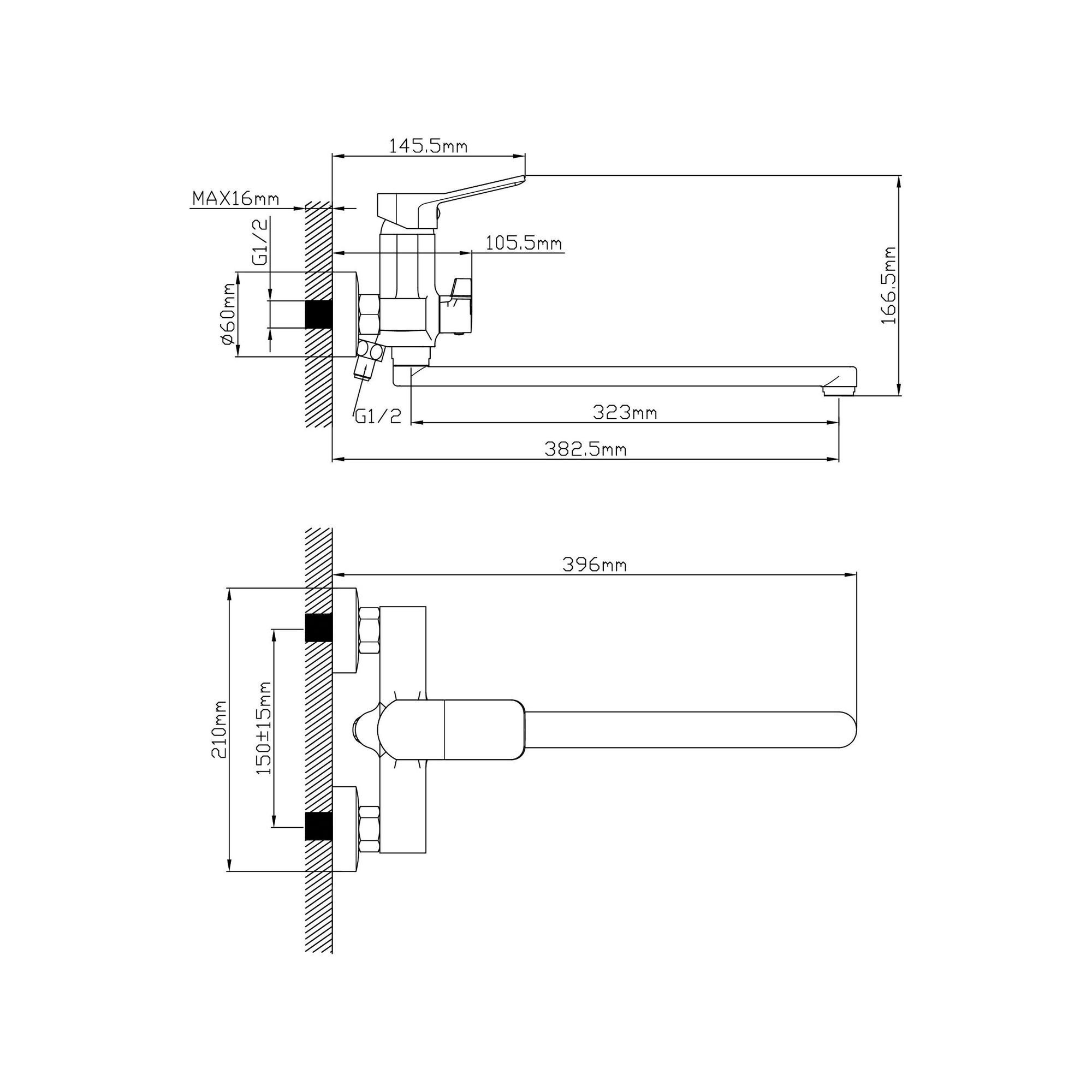 07-В1201-21 Смеситель для ванны, ø35