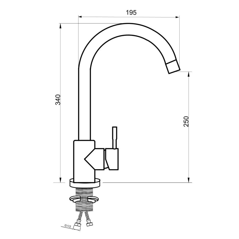 SUS124GY-017F Смеситель для кухни, ø35