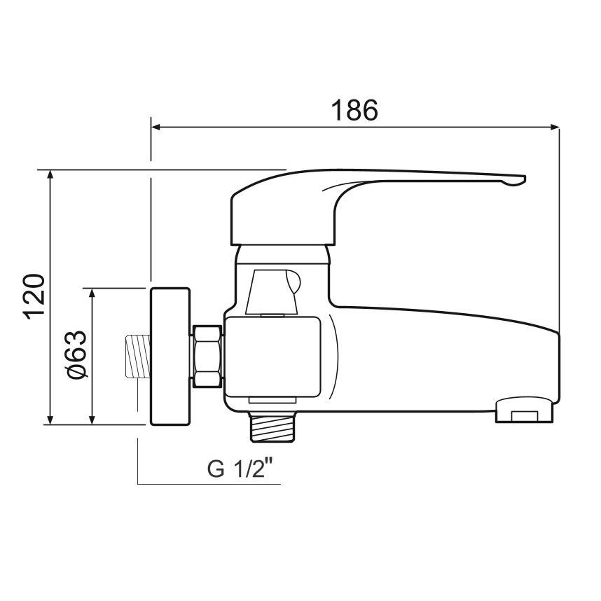SL50-009E Смеситель для ванны, ø40