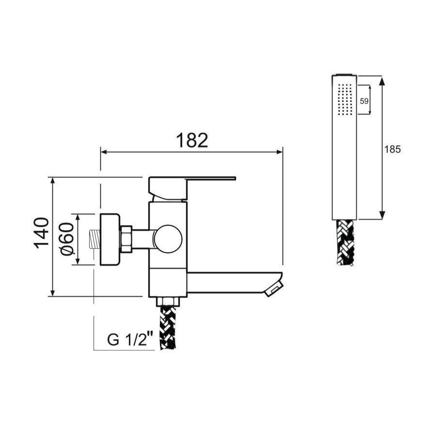SUS124-009E  Смеситель для ванны, ø35