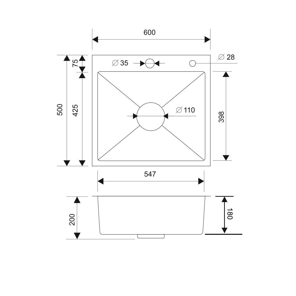 MR-6050 Набор 3 в 1 РМС (кухонная мойка+ корзина раздвижная+ дозатор врезной)