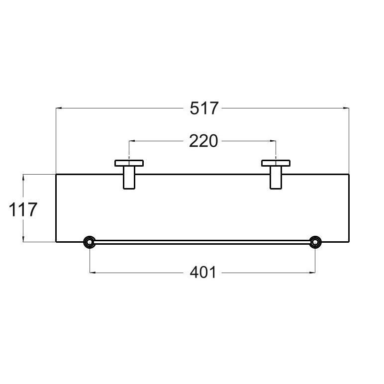 A8020 Полка стеклянная 52см*12см