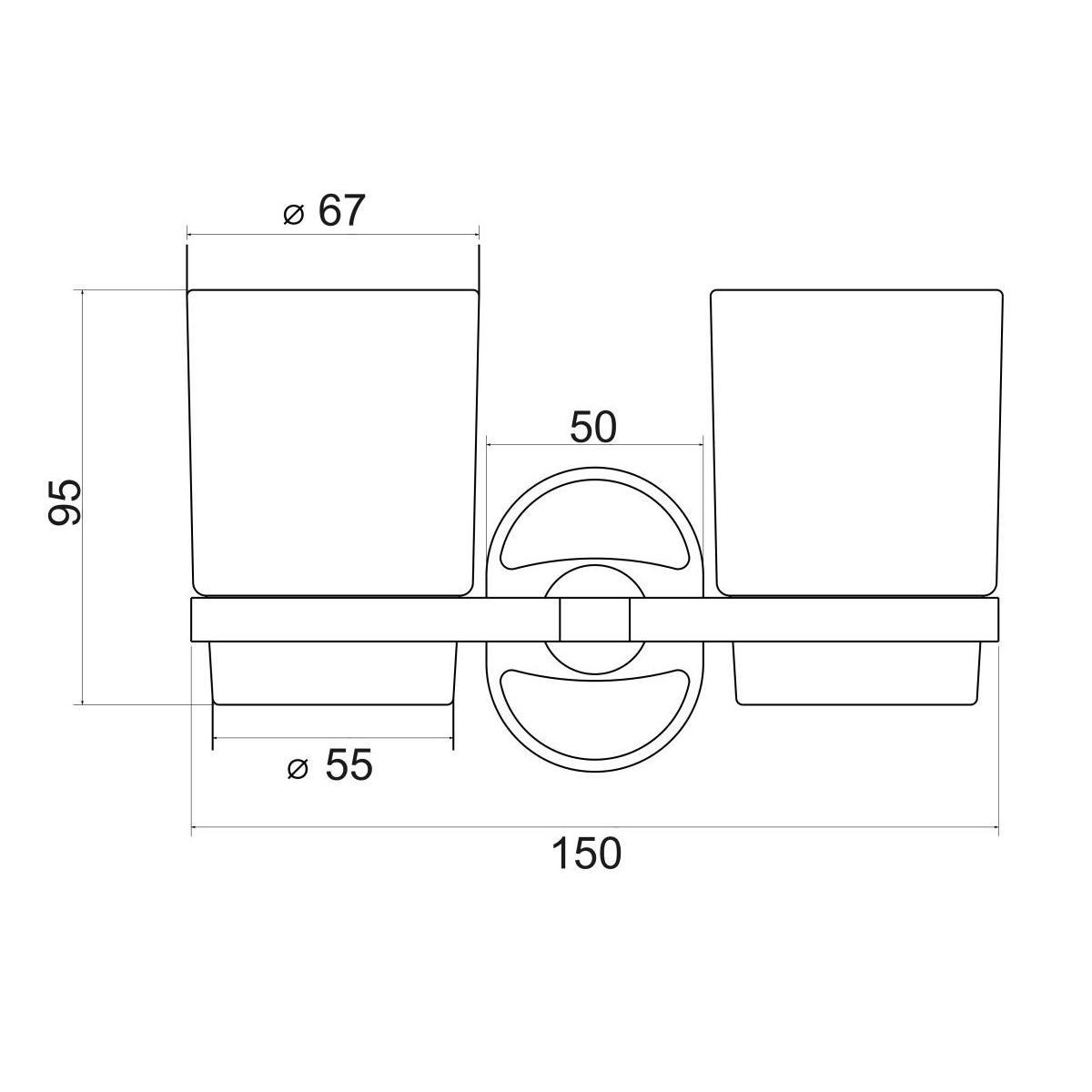 A6021 Стеклянный стакан  к стене двойной