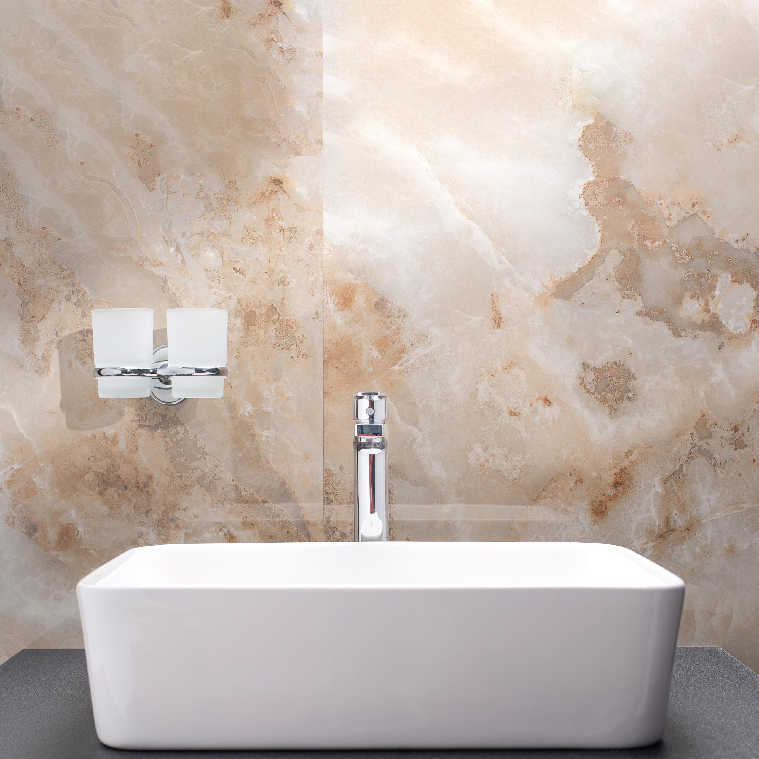 A6021 Стеклянный стакан  к стене двойной