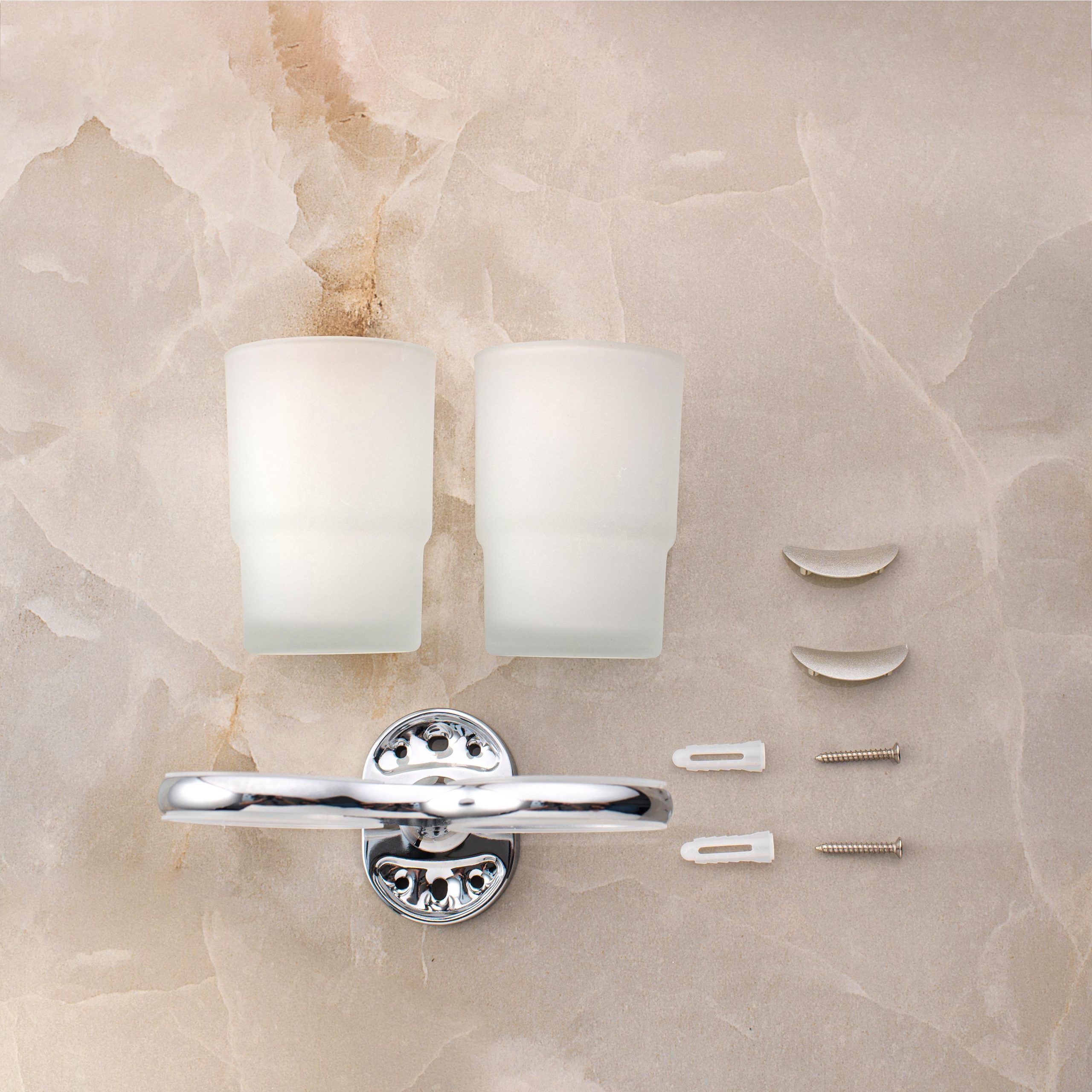 A6021 Стеклянный стакан  к стене двойной