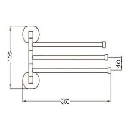 A1025 Держатель для полотенец поворотный тройной