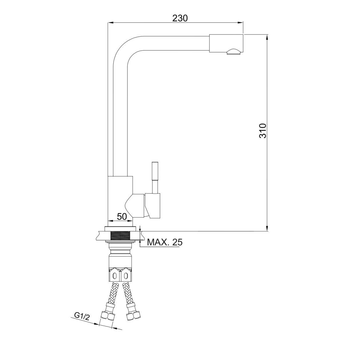 SUS124-017F-3 Смеситель для кухни, ø35