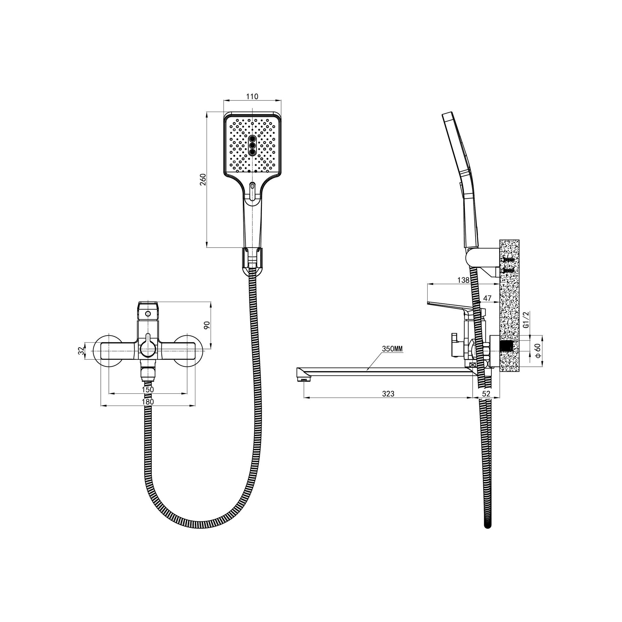 04-В1201-21 Смеситель для ванны, ø30