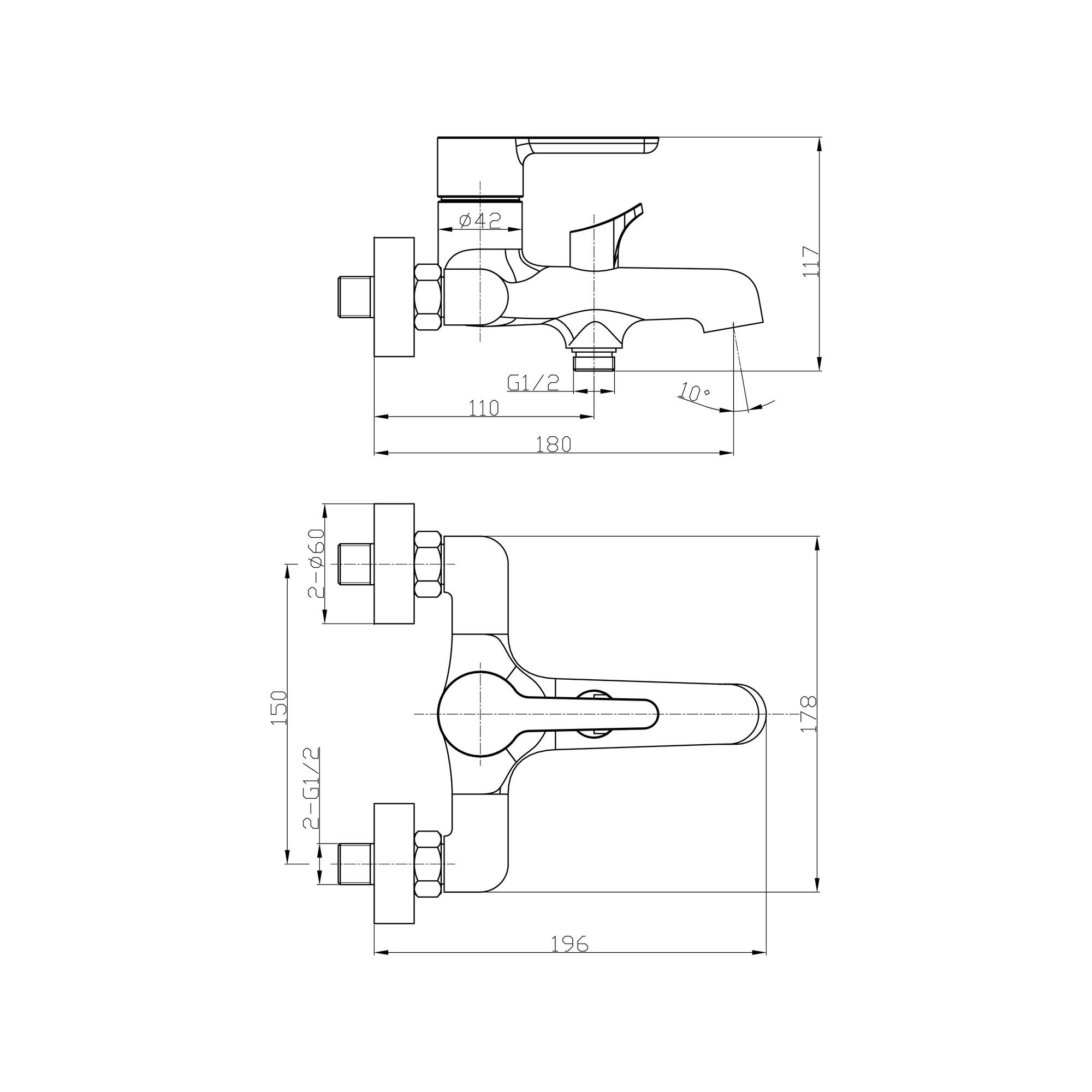 ВК-В1001-11 Смеситель для ванны, ø35