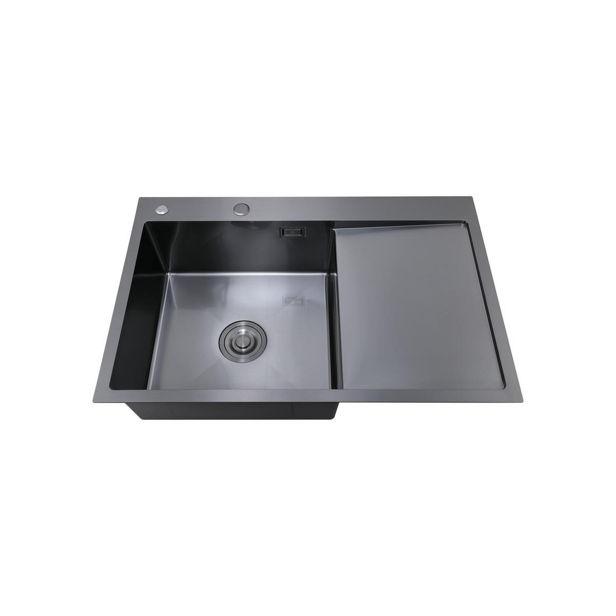 MRK-7851BL-L Набор 2 в1 РМС/кухонная мойка с правым крылом + дозатор